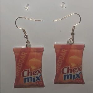 Chips Snack Bag Themed - Fun Party Costume Design - Hook Style Earrings